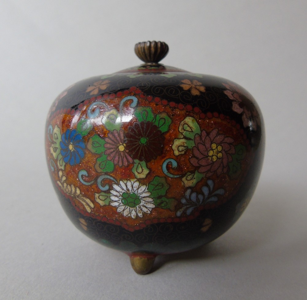 Antique Meiji Cloisonne Lidded Jar View II