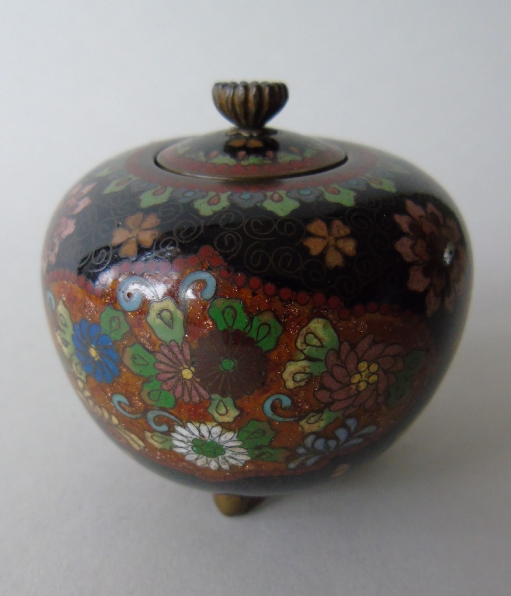 Antique Meiji Cloisonne Lidded Jar View IV