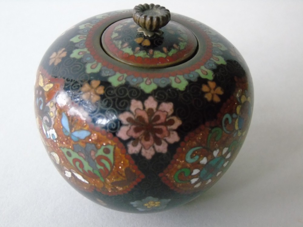Antique Meiji Cloisonne Lidded Jar View VIII