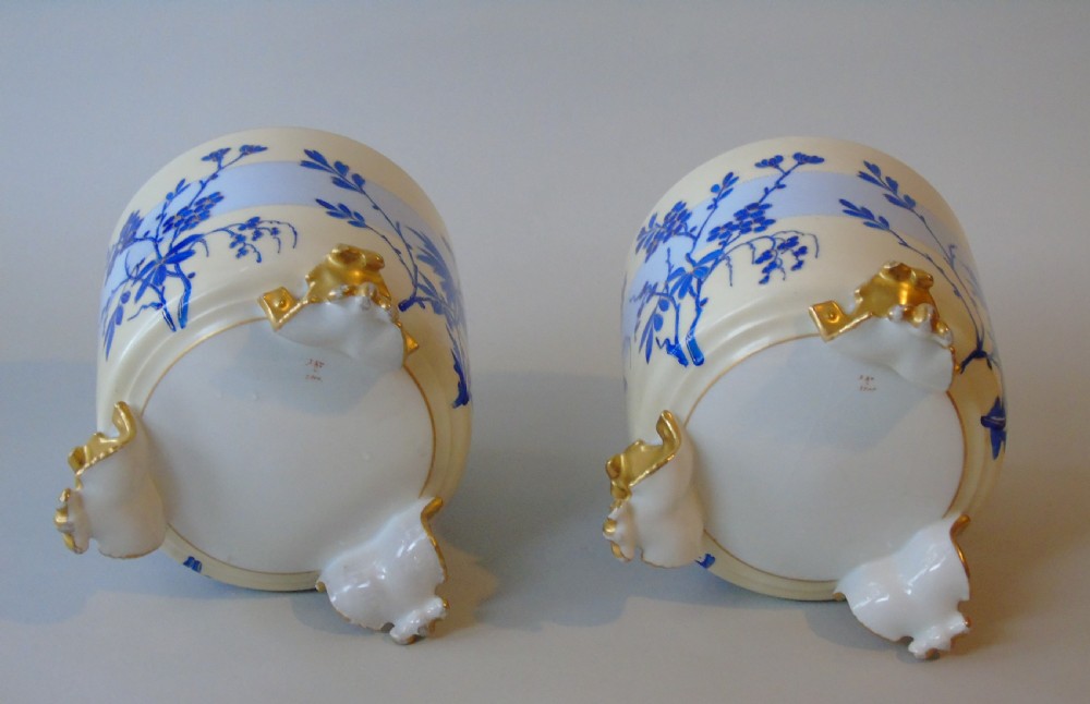 Antique Pair of Aesthetic Porcelain Jardiniere View VII