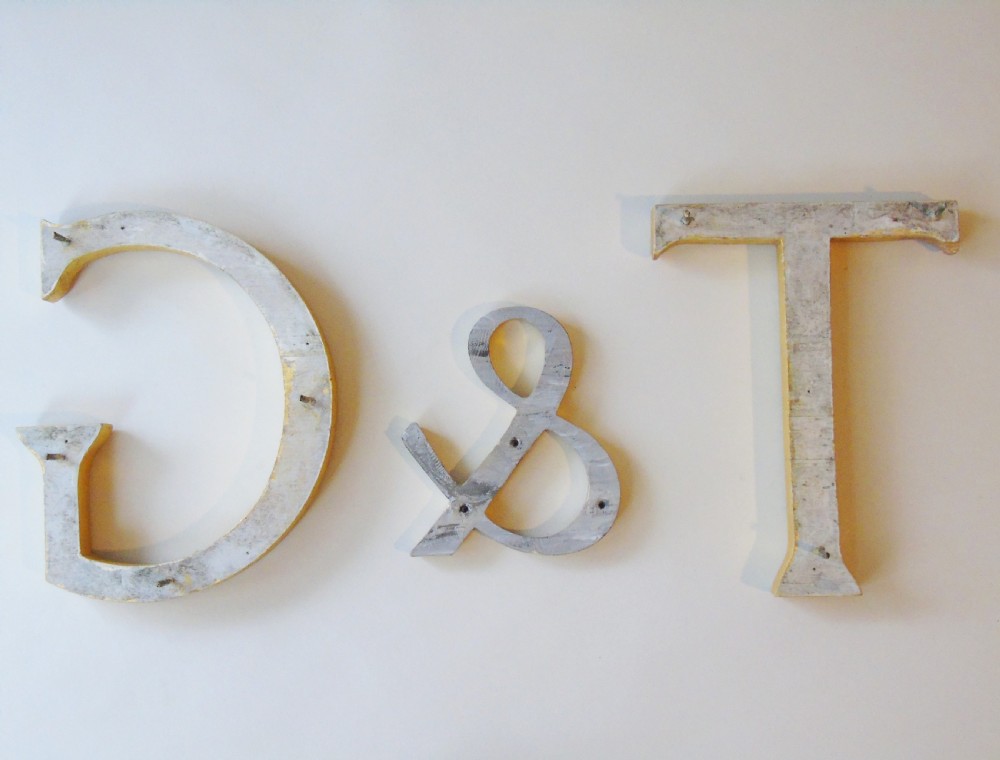 Antique Gilt Wood Letters 'G & T' View VI