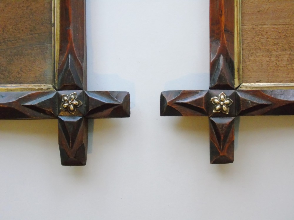 Pair of Antique Cruciform Frames Gothic Design View V