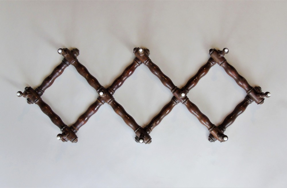 Antique Wooden Hat and Coat Hangers Expanding View III