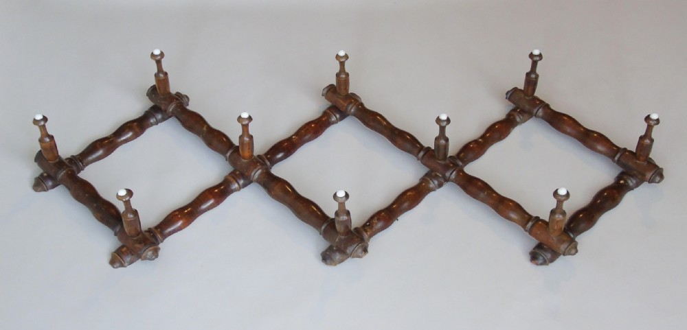 Antique Wooden Hat and Coat Hangers Expanding View VI