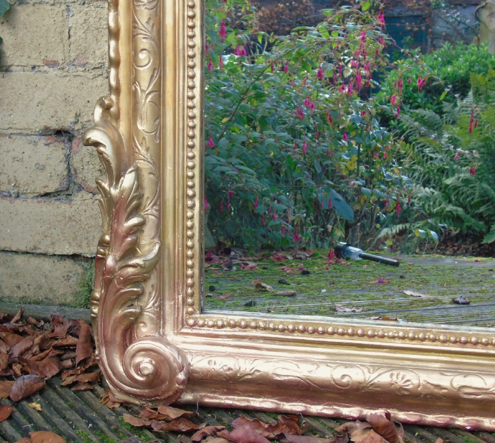 Superb Large French Gilt Mirror Cherub Crest View VII