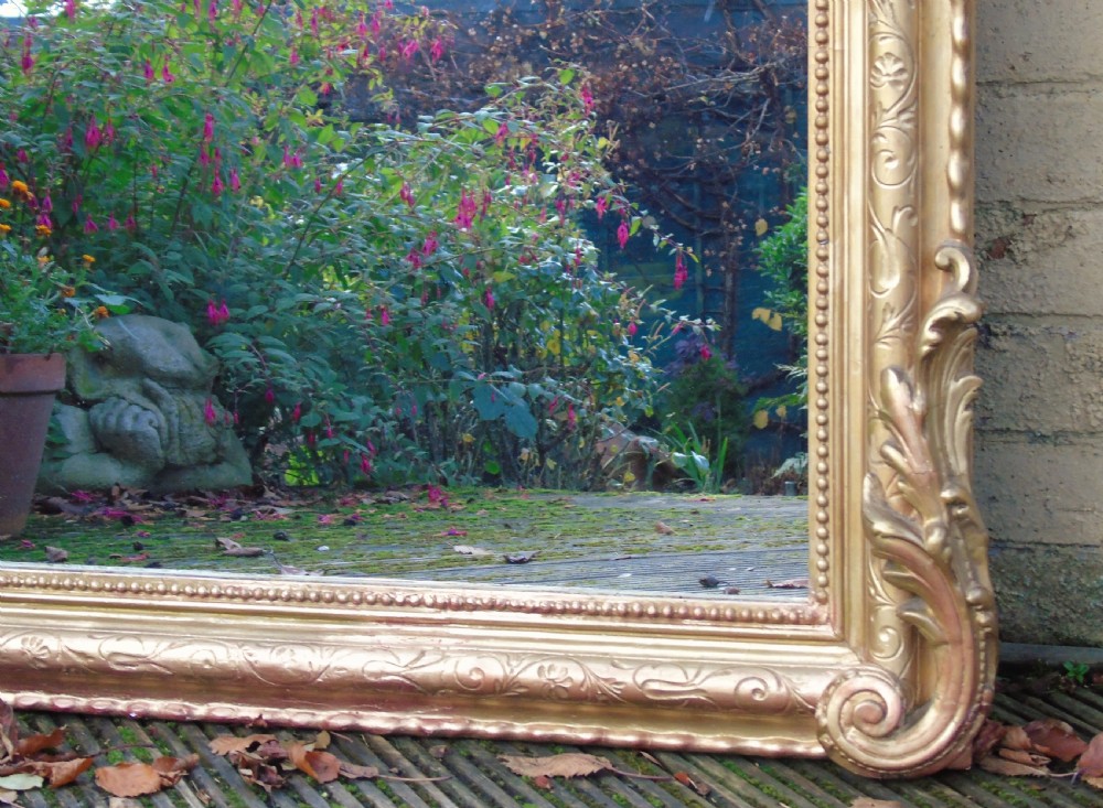 Superb Large French Gilt Mirror Cherub Crest View VIII
