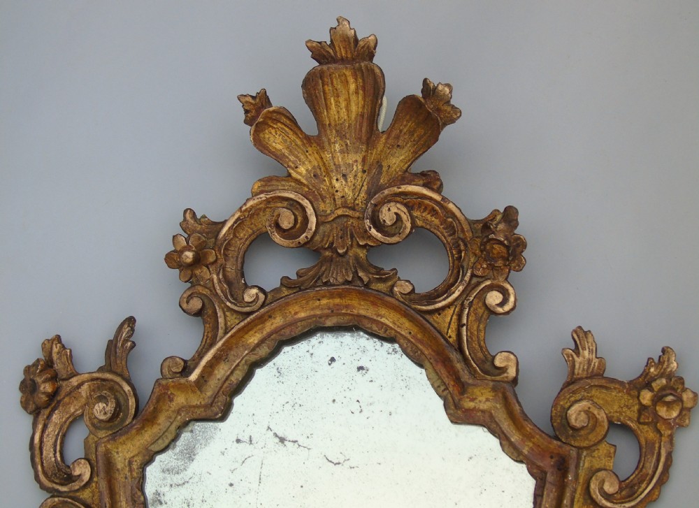 Rare Pair 18th Century Italian Gilt Wood Mirrors View VII