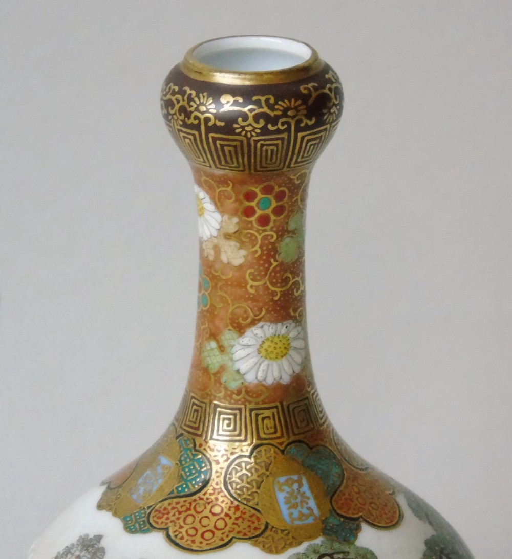 Fine Pair of Japanese Meiji Satsuma Vases View II