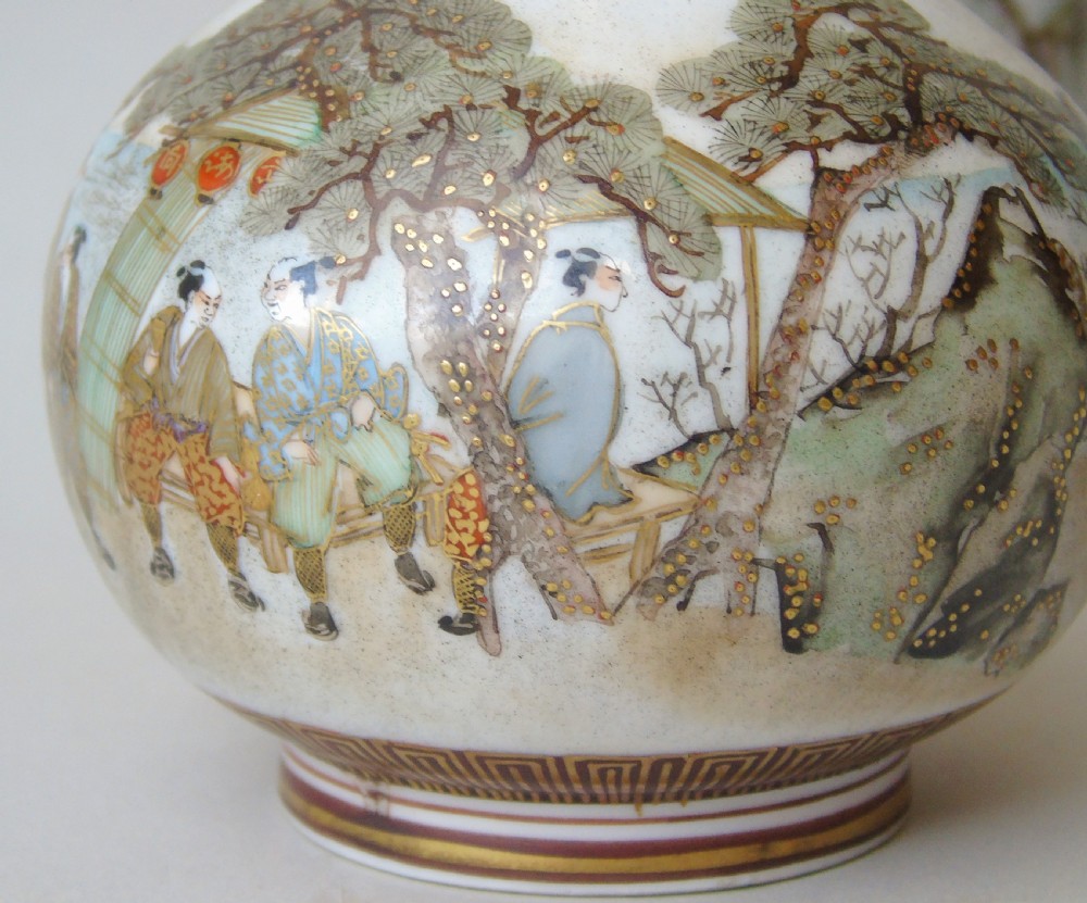 Fine Pair of Japanese Meiji Satsuma Vases View V