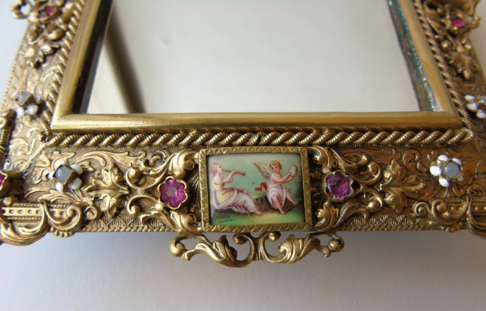 Pretty 19th Century Gilt Bronze Dressing Table Mirror View X