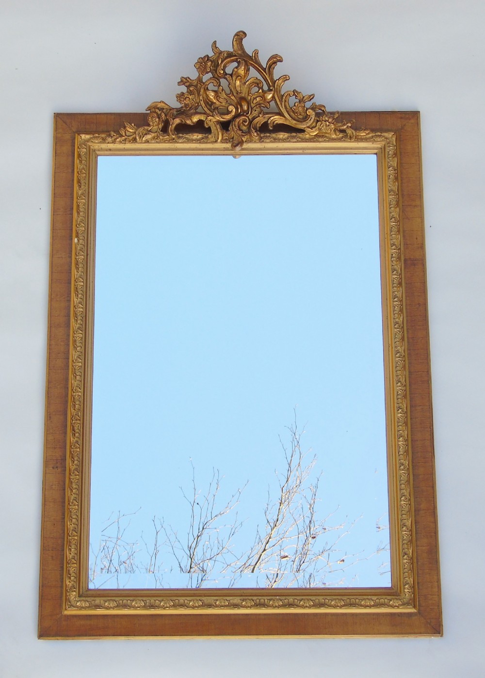 Handsome French Gilt Mirror Walnut Frame View II