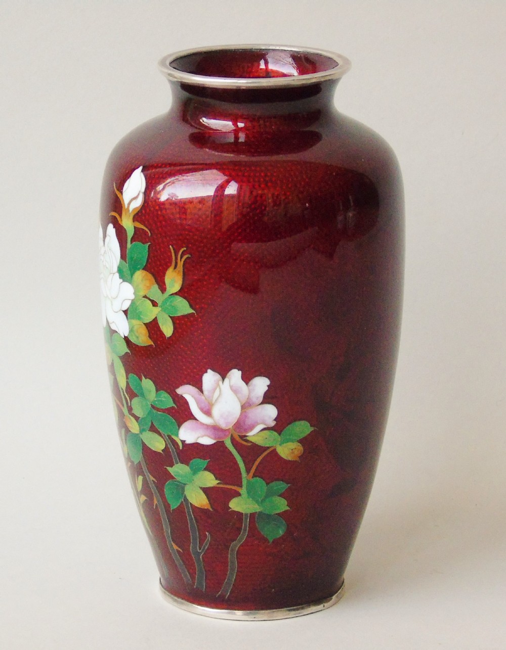 Beautiful Japanese Ginbari Cloisonne Vase View II