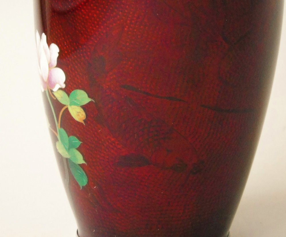 Beautiful Japanese Ginbari Cloisonne Vase View III