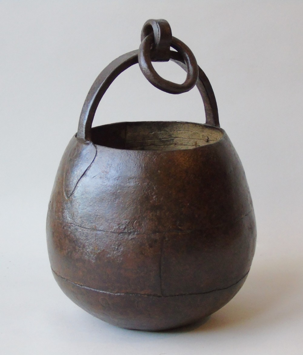 Antique Indian Well Pot Cast Iron View V