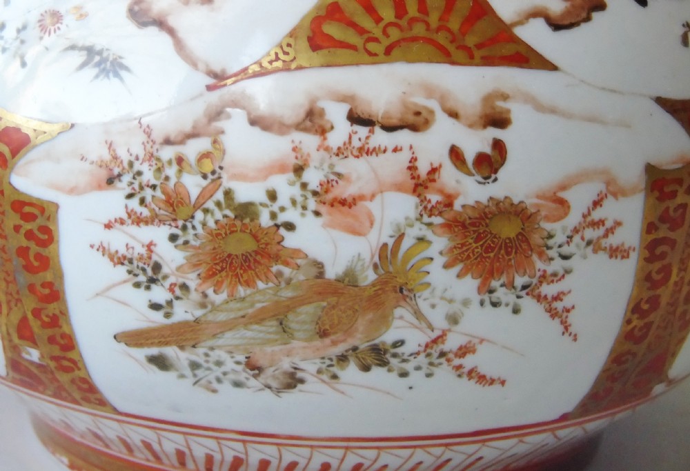 Beautiful Large Pair Japanese Meiji Kutani Vases View VIII