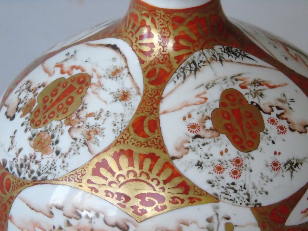 Beautiful Large Pair Japanese Meiji Kutani Vases View X