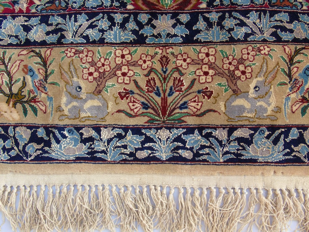 Fine Antique Isfahan Part Silk Tree of Life Design Rug View IV