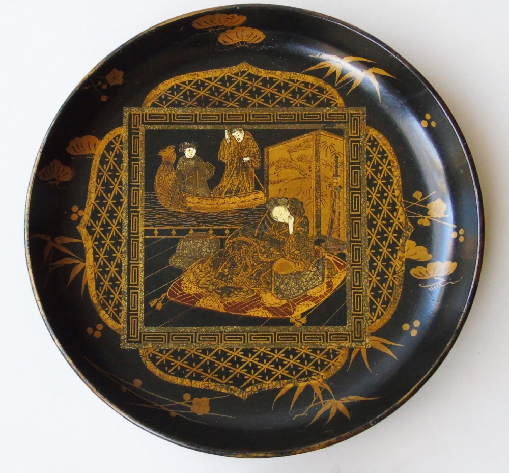 Pair Japanese Meiji Lacquer Dishes View II