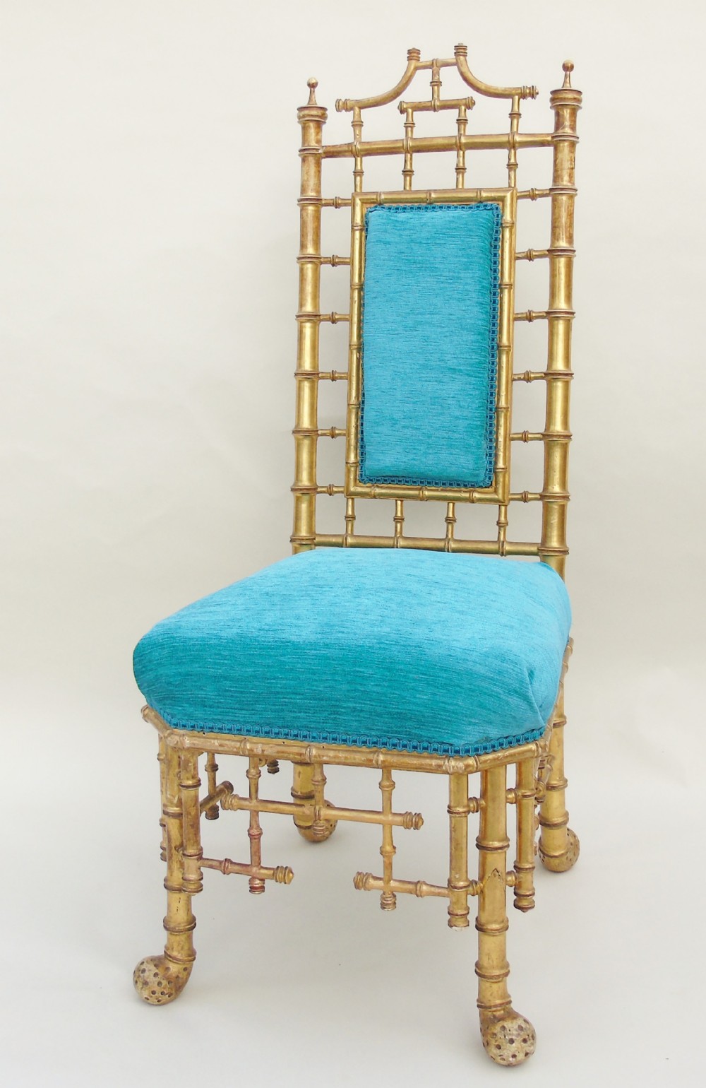 Unusual 19th Century Giltwood Bamboo Chair