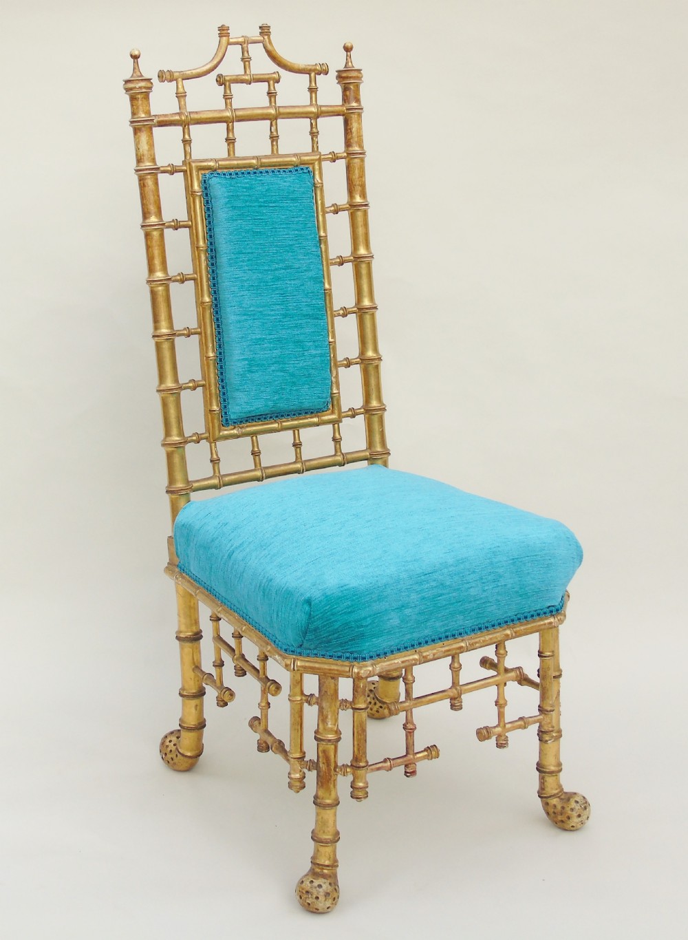 Unusual 19th Century Giltwood Bamboo Chair View II