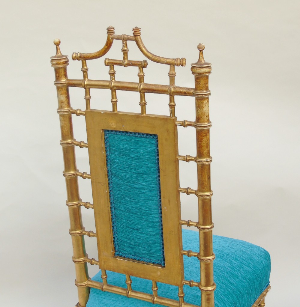 Unusual 19th Century Giltwood Bamboo Chair View VII