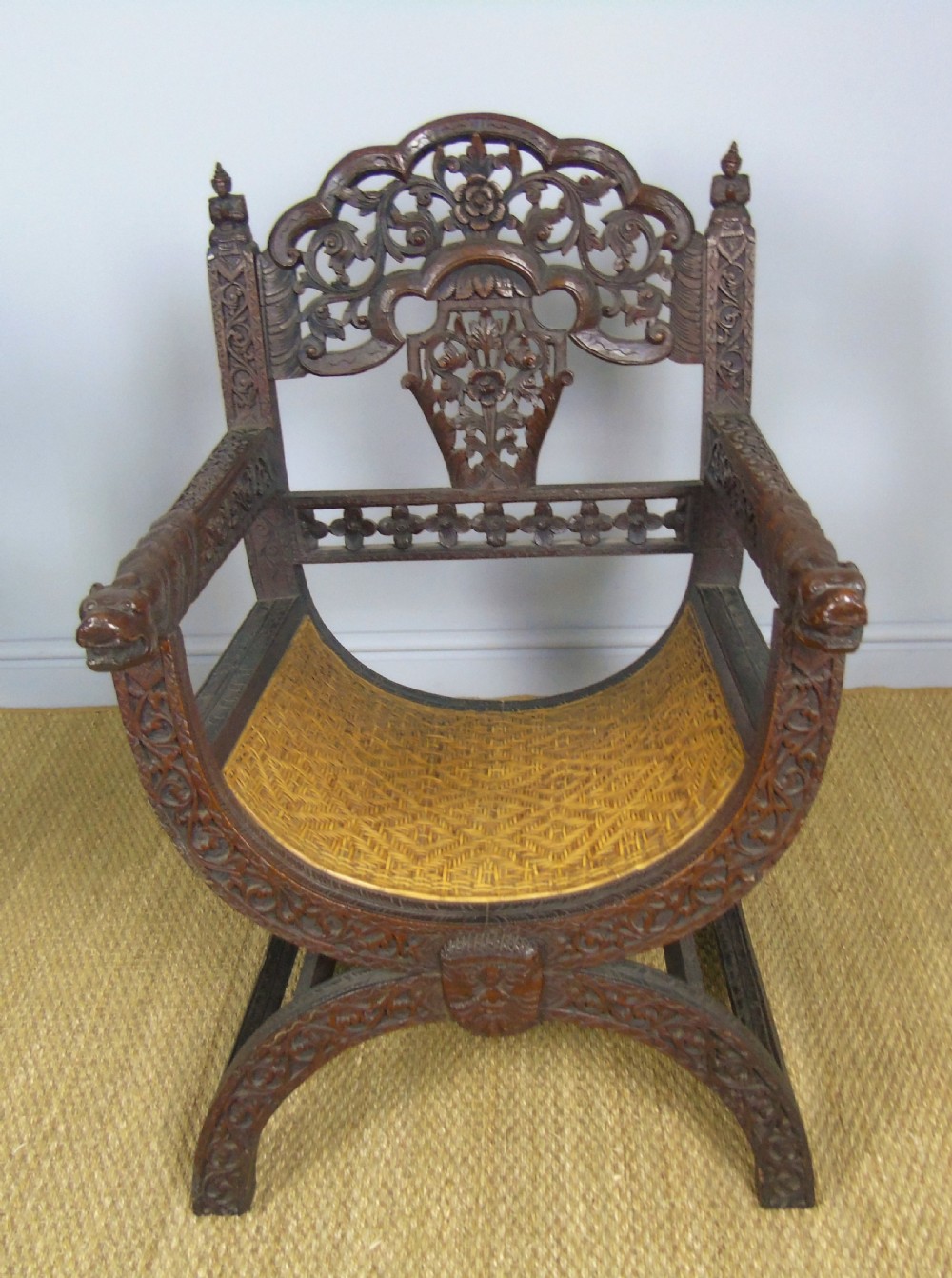 Imposing Pair of Antique Eastern Hardwood Chairs View II