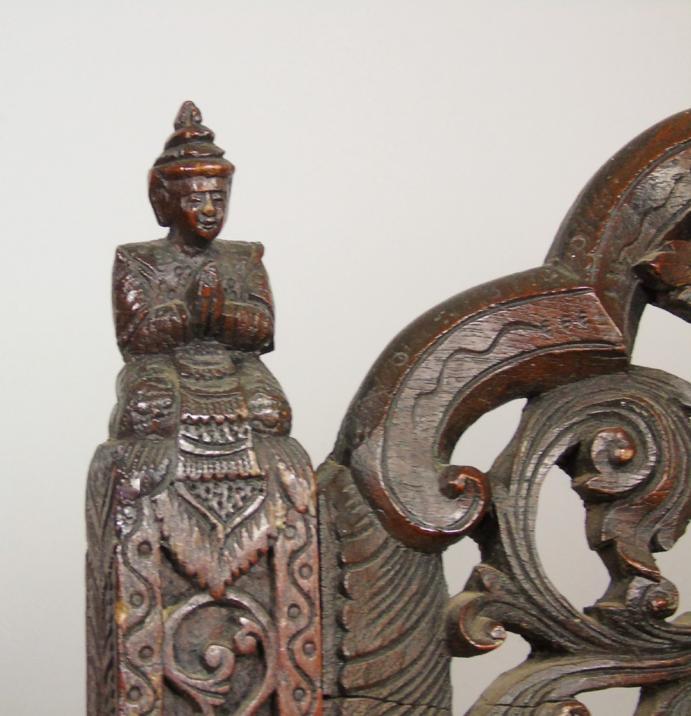 Imposing Pair of Antique Eastern Hardwood Chairs View III