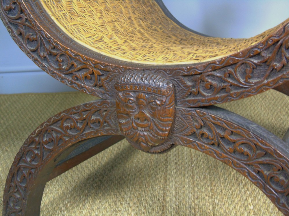 Imposing Pair of Antique Eastern Hardwood Chairs View V
