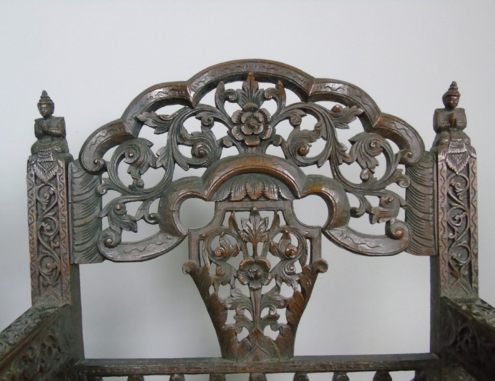 Imposing Pair of Antique Eastern Hardwood Chairs View VII