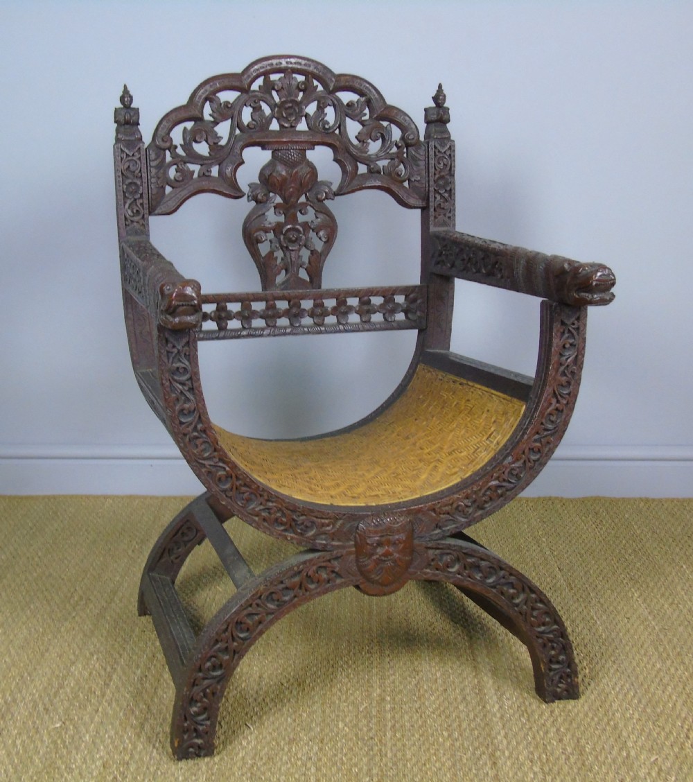 Imposing Pair of Antique Eastern Hardwood Chairs View VIII