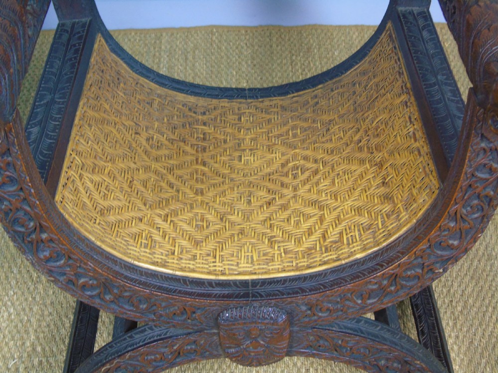 Imposing Pair of Antique Eastern Hardwood Chairs View X