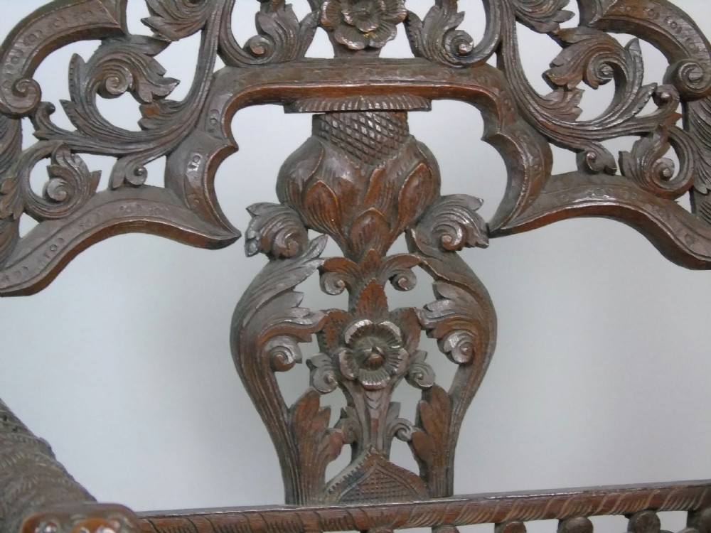 Imposing Pair of Antique Eastern Hardwood Chairs View XI