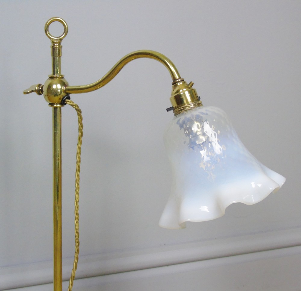 Antique Art Nouveau Brass Rise & Fall Lamp View III