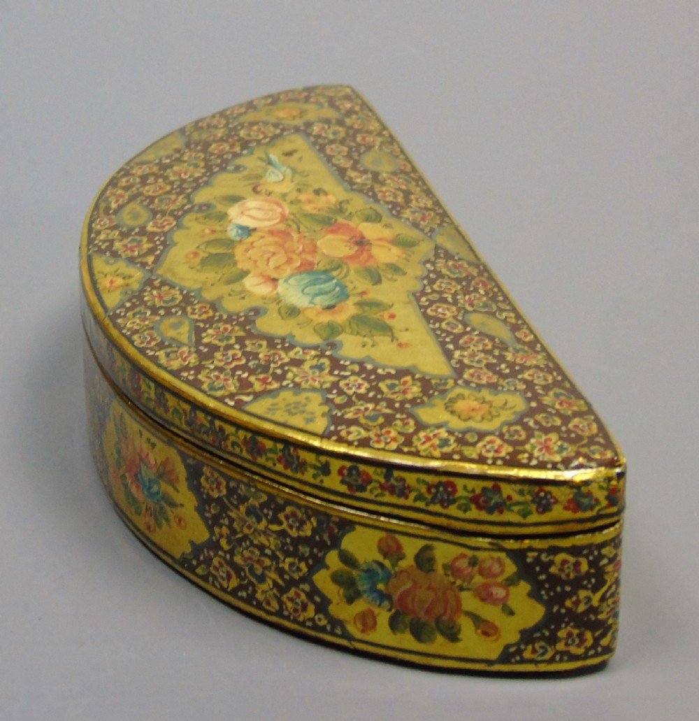 Antique Kashmir Papier Mache Millefiori Trinket Box