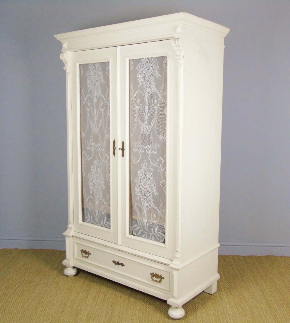 Antique French Painted Wardrobe  View II