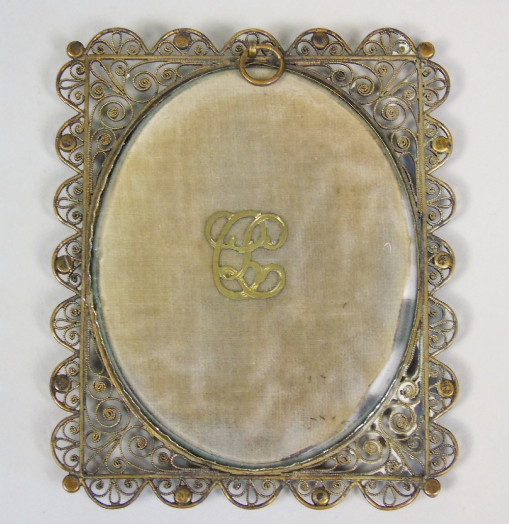 Early 19th Miniature Portrait Georgian Lady in White Lace Cap View IV