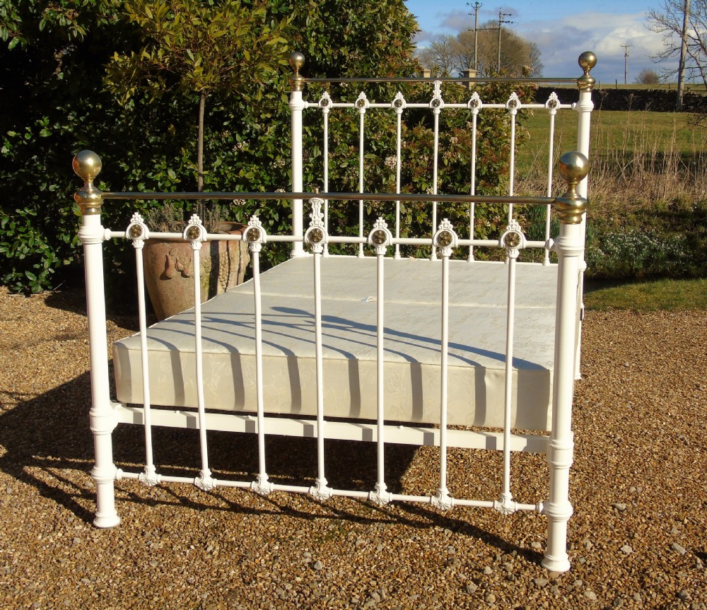 Good Victorian Cast Iron & Brass Double Bed