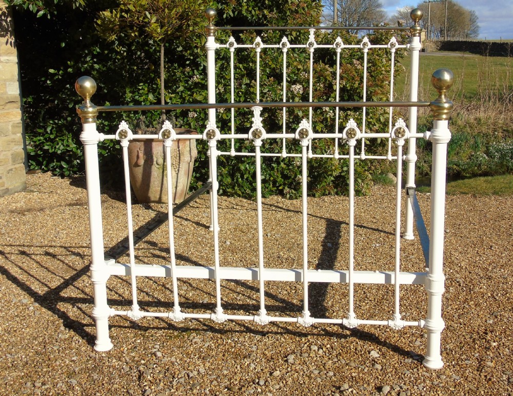 Good Victorian Cast Iron & Brass Double Bed View II