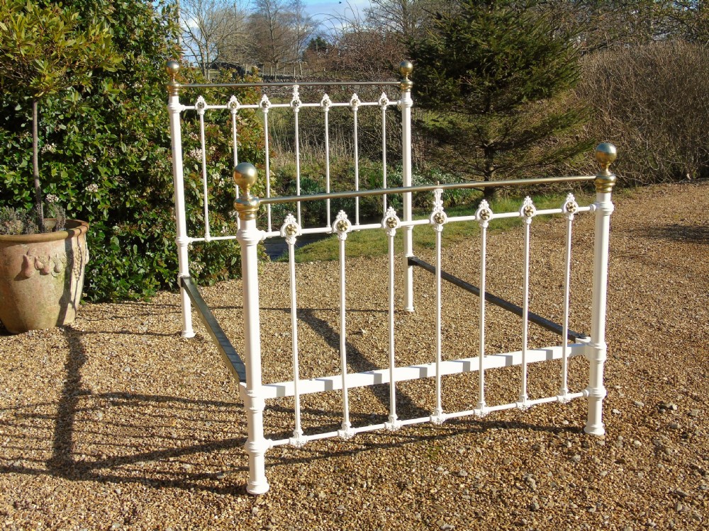 Good Victorian Cast Iron & Brass Double Bed View III