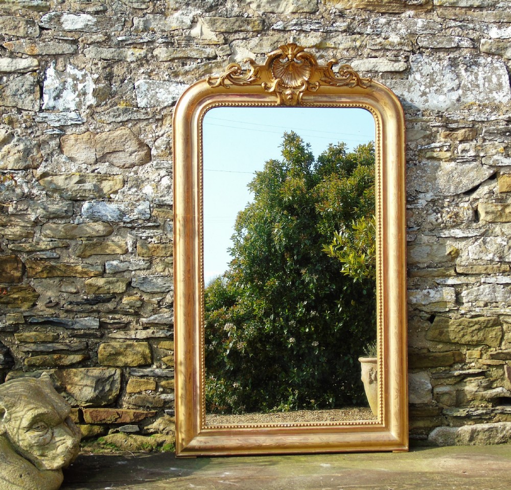 Antique French Arch Gilt Mirror View II