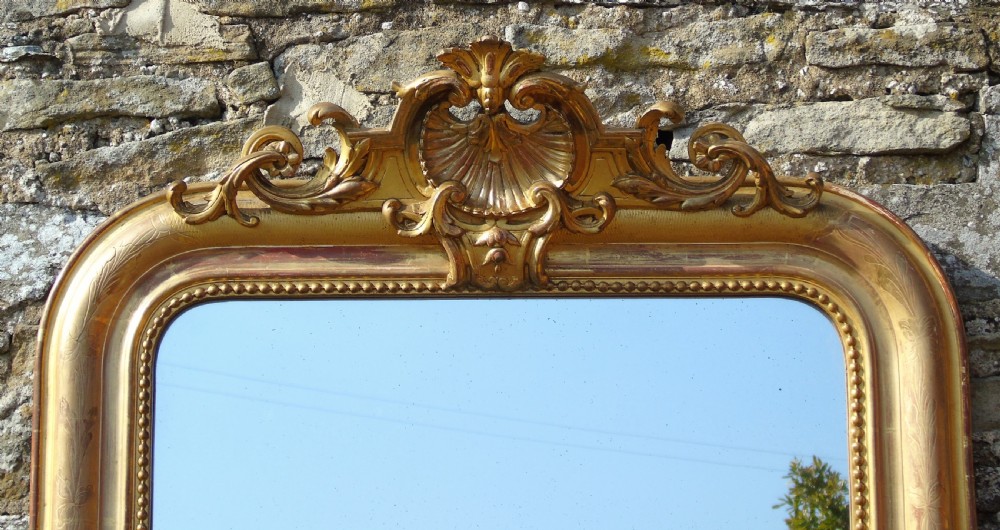 Antique French Arch Gilt Mirror View III