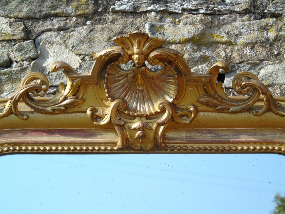 Antique French Arch Gilt Mirror View IV