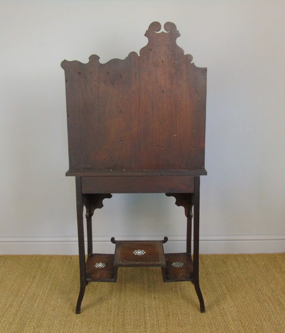 Antique Inlaid Syrian Hardwood Side Cabinet Mother of Pearl 19th Century View VII