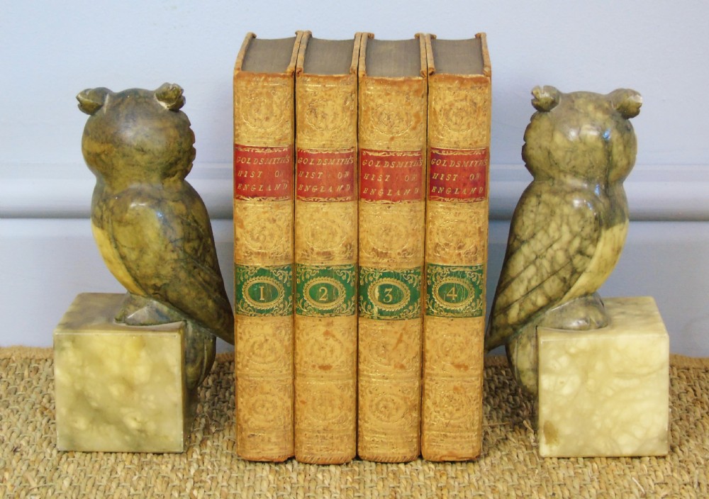 Art Deco Alabaster Owl Bookends View II
