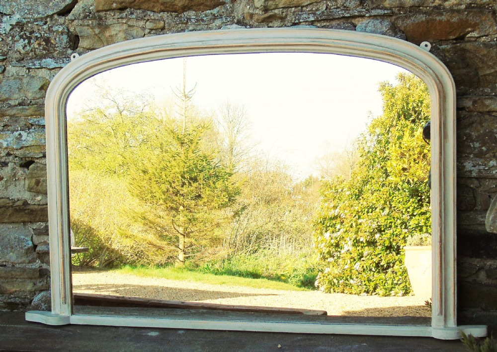 Antique Painted Arched Overmantel Mirror