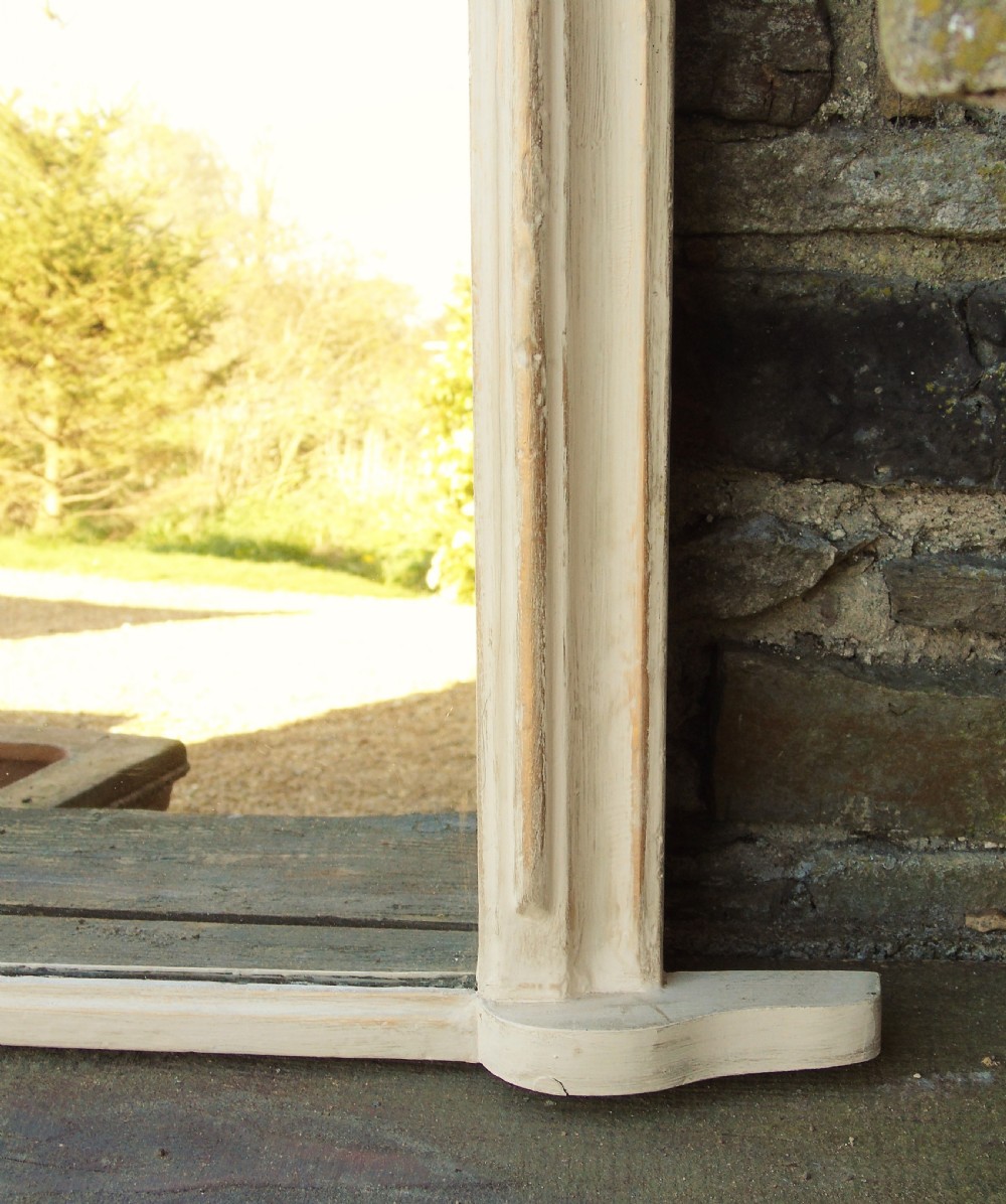 Antique Painted Arched Overmantel Mirror View III