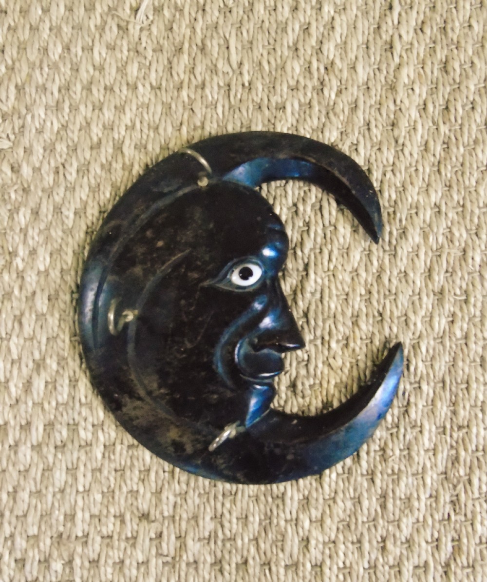 Antique Victorian Man in the Moon Carved Hanger