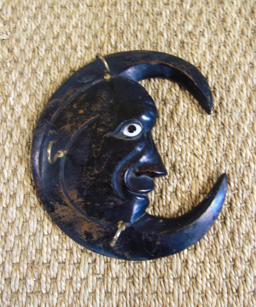 Antique Victorian Man in the Moon Carved Hanger View III