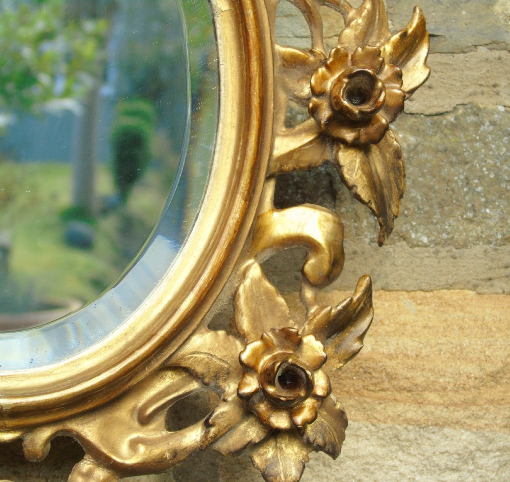 19th Century Italian Carved Giltwood Mirror View VI