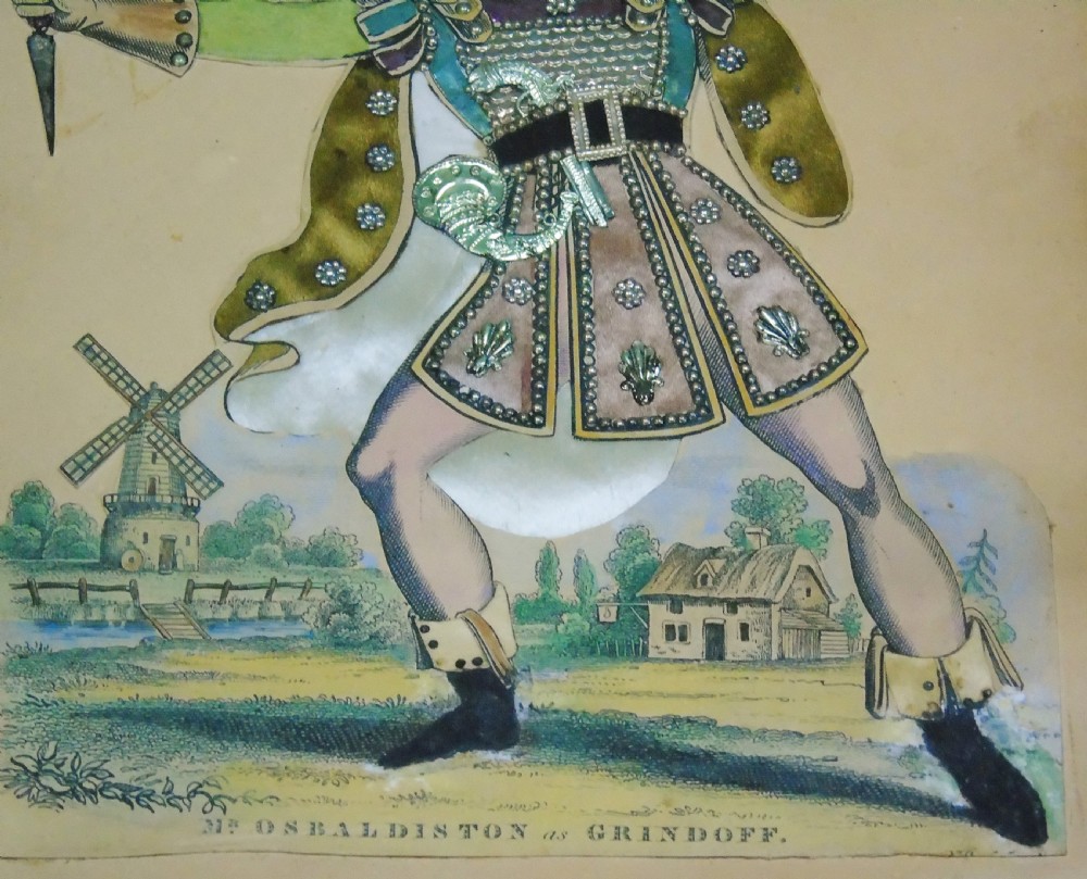 Antique Tinsel Picture Mr Osbaldiston as Grindoff View IV